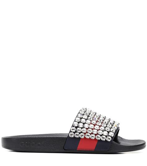 gucci embellished slides
